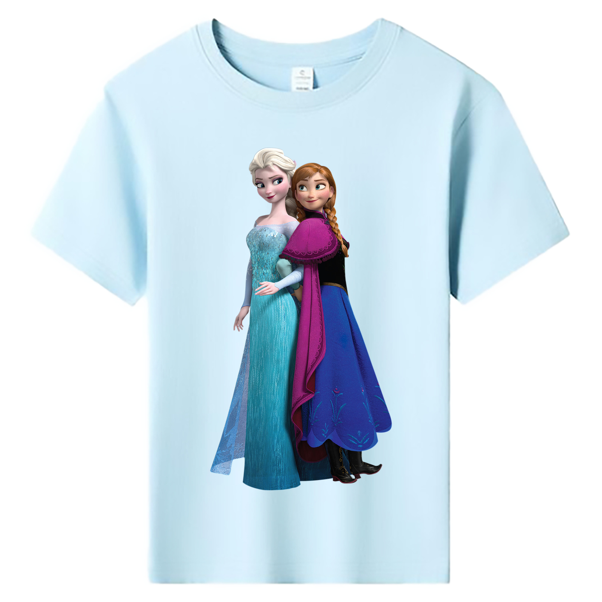 （画像用） アナと雪の女王 アンナ エルサ Frozen Anna Elsa 綿100％キッズTシャツ（フロントプリント）